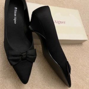 Etienne Black Satin Shoes